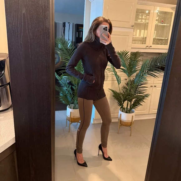 Black High Neck Zip Up, Lululemon, Size 4 - Picture 2 of 6